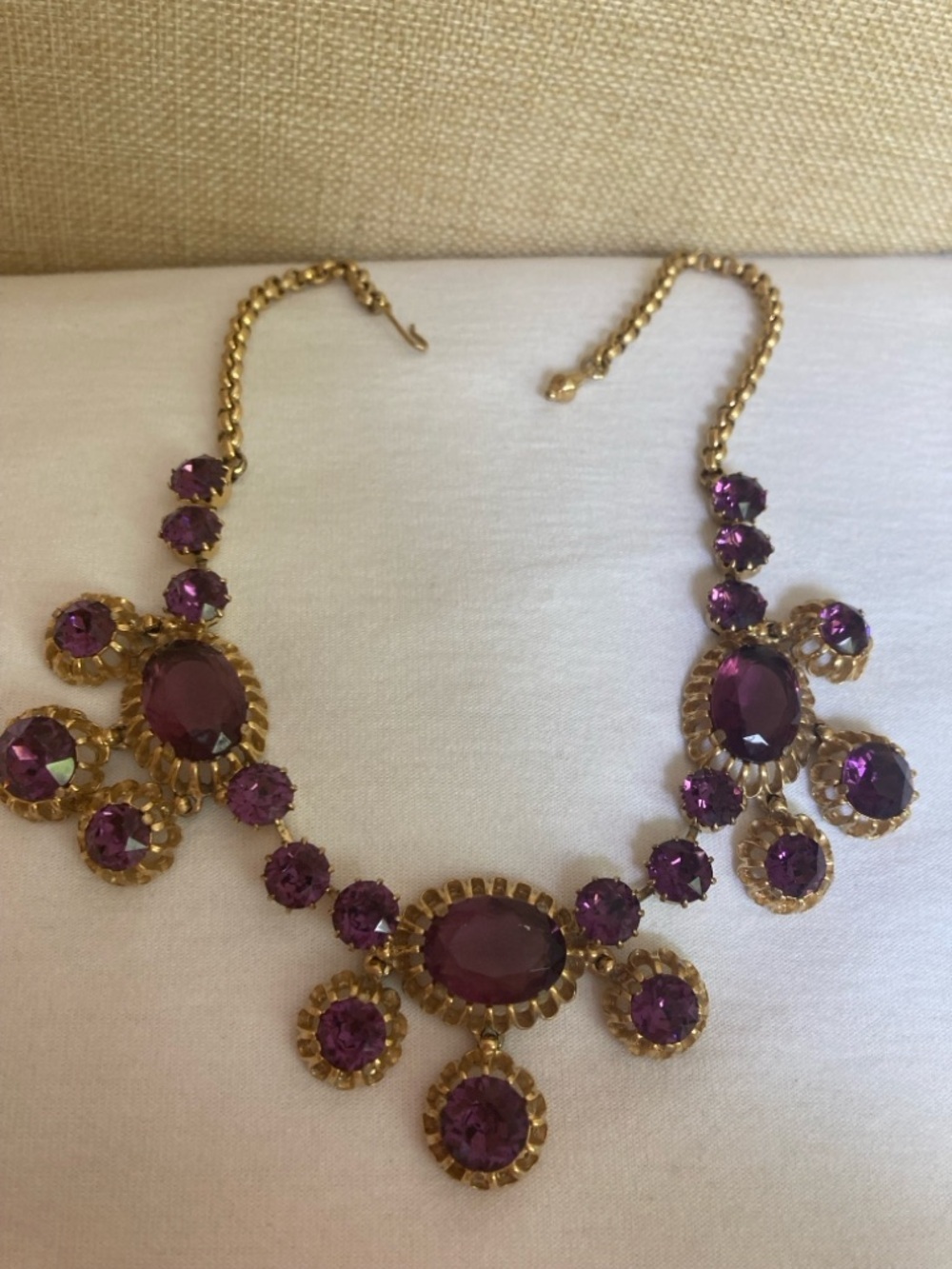 Schiaparelli Vintage Purple Jeweled collar Runway Necklace